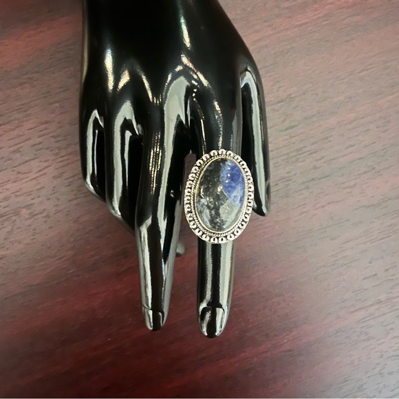 Sterling Silver & Natural Sodalite Gemstone Ring - Picture 2 of 11